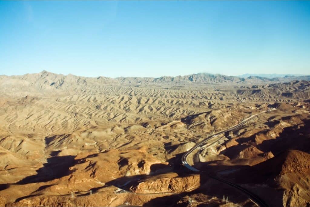 Deserto de Mojave paisagem aerea